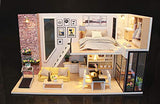 DIY Miniature Dollhouse Kit with Remote Control - Tiny House Building Kit - with Tools Dust Cover Music Box - Build Miniature Dollhouse Furniture and Mini House - Craft Kits for Adults