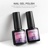 COSCELIA Gel Nail Polish Set - Red Blue, Gray Blue 2 Colors, Popular Nail Art Colors U V LED Soak Off Nail Gel Set