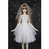 LoveinDIY 1/3 Doll Wedding Dress Handmade Dress Up for BJD Dolls Girls Toys