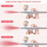 Upgrade Cordless Airbrush Kit with Compressor, 30PSI High Pressure, Portable Airbrush Kit Set, Rechargeable Handheld Mini Airbrush Machine for Painting, Makeup, Nail Art, Cake Decor, Tattoo, Barber