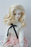 JD343 7-8inch 18-20CM synthetic mohair hand push retro Lady Doll wigs 1/4 MSD porcelain BJD doll hair (Blond)