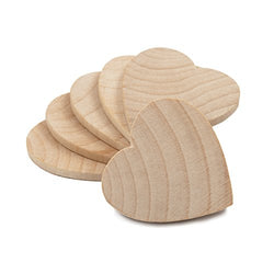 1-1/2" Wood Hearts, Natural Unfinished Wood Heart Cutout Shape, (1.5 Inch), Wooden Heart (1-1/2