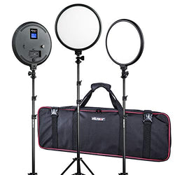 (3 Pack) VILTROX Studio Light kit, 10-Inch Bi-Color 2000LM LED Studio Round Light with Stand, for Child Photography,Portrait and Video Shoot Studio Photography