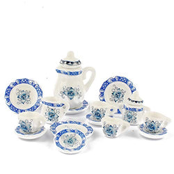 NW 1 Set 15 Pieces Ceramics Tea Cup Set Lovely Dollhouse Decoration Set Dollhouse Kitchen Accessories (#7)