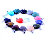 Heart Pendants 20pcs Small Love 0.63inch Charms Crystal Heading Chakra Stone Pendants for