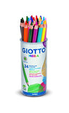 Giotto Mega 5197 00 Round Tub Containing 24 Wide-Tipped Colouring Pencils by Lyra