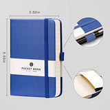2 Pack Pocket Notebook Small Notebook 3.5" x 5.5" Thick Lined Paper with Inner Pockets，Pen Holder，Marker Ribbons Mini Journal Notepad Leather Hardcover - BlackBlue