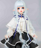 Olaffi 1/3 1/4 1/6 Heat Resistant Doll Hair Wig,BJD SD Doll Hair Wig Heat Resistant Fiber Long Deep Wave Curly Sky Clear Blue Doll Hair BJD Doll Wig,1/6