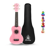 Honsing Kids Ukulele Pink, Soprano Ukulele for Beginner with Bag