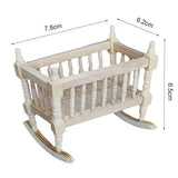 BARMI Dollhouse Cradles Smooth Kids Gift Wooden Scale 1:12 Dollhouse Cradle Baby Crib for Decor,Perfect DIY Dollhouse Toy Gift Set A