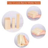 KINGCRAFT 12 Pack Basswood Carving Blocks Soft Solid Wooden Whittling Kit for Whittler Starter Kids
