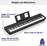 Yamaha Keyboard P45 Black 88 Weighted Keys Digital Piano Bundle with Juliet Music Piano Dust Cover, Polish Cloth and Piano Key Sticker (P45B) (P45B)