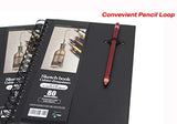 LYTek Hardcover Sketch Book,2 Pack 6"x9"Premium Sketchbook with Spiral Wire and Pencil Loop,Total 160 Sheets of Sketch Pad,Acid Free Drawing Paper, Perfect for Pen,Colored Pencil,Pastel and Graphite.