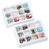 JOVIVI 12pcs Flat Dolphins Healing Pointed Chakra Pendants Semi-Precious Gemstone Quartz Crystal