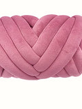 Super Chunky Vegan Velvet Yarn, 2 LBS Acrylic Bulky Big Roving Softee Jumbo Tubular Yarn for Arm Knitting Home Décor Blankets Rugs Making Garments (2 LBS / 43 Yards, Pink)