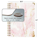 HARDCOVER Academic Year 2023-2024 Planner: (June 2023 Through July 2024) 8.5"x11" Daily Weekly Monthly Planner Yearly Agenda. Bookmark, Pocket Folder and Sticky Note Set (Pink Marble)