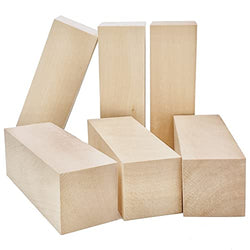 Thiecoc 6 Pcs Basswood Carving Blocks (2”x2”x6”)Basswood for Wood Carving Wood Craft Wood Blocks for Whittling Wood