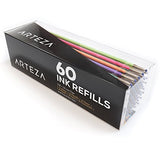 Arteza Gel Pens Ink Refills 60-Individual-Color-Bundle Acid-Free & Non-Toxic (0.8-1.0 mm Tips,