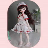 MEShape Sweet Girl BJD Doll 1/6 Ball Jointed SD Dolls Full Set with Clothes Wigs Shoes Makeup Headwear, High 29cm/11.41in