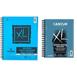 Canson XL Series Rough Mix Media, 9" x 12" with Canson XL Series Rough Mix Media, 7" x 10"