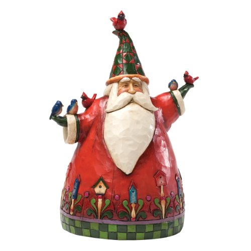 Enesco Jim Shore Heartwood Creek Classic Santa with Birds Figurine, 8-Inch