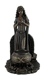 Resin Statues Brigid Goddess of Hearth & Home Standing Holding Sacred Flame Statue 7 X 9.5 X 5.5 Inches Bronze