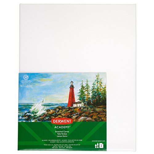 Derwent Academy Stretched Canvas, 8" x 10", 2 Pack (97048)