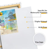 PHOENIX Stretched Watercolor Canvas - 16x20 Inch/4 Pack - 3/4 Inch Profile Professional Artist Painting Canvas for Water Soluble Paints