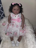 Reborn Todder Dolls Girl 28inch Realistic Look Black Reborn Baby African American Weighted Silicone Babies Lifelike Doll Toys for Children Gifts Age3+