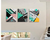 Abstract Art Prints Canvas Art Geometric Wall Decor Paintings Abstract Geometry Wall Artworks Pictures for Living Room Bedroom Decoration Boho Wall Decor, 3 Panels Home Bathroom Wall Decor Posters