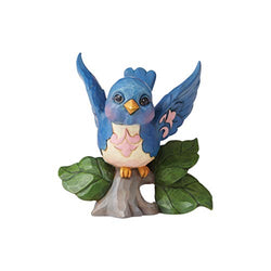 Enesco Jim Shore Heartwood Creek Bluebird on Branch Miniature Figurine, 3.5 Inch, Multicolor