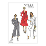 Vogue V9336A5 Easy Women's Jacket, Loose Skirt, and Semi-Fitted Pants Sewing Patterns, Sizes 6-14