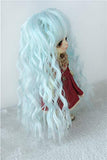 JD085 Kanekalon Fiber Long Sauvage BJD Doll Wigs (Water Blue, 5-6inch)