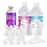 1 Gallon Epoxy Resin Crystal Clear Kit + Silicone Measuring Cups for Resin with Resin Cleaner KIt