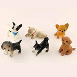 YAMOKOS Family Pets Wooden Doll Furniture House Animal Set, 1/12 Mini Cartoon Dog Puppy Simulation Dollhouse Miniature Home Decor Model Toy C