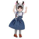 LoveinDIY 14.2 Inch BJD American Doll with Cloth Dress Up Girl Figure for DIY Customizing - Cattle