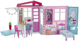 Barbie Dollhouse, Portable 1-Story Playset with Pool and Accessories, for 3 to 7 Year Olds