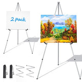 Portable Artist Easel Stand 63 Inches - Picture Stand Painting Easel with Bag - Table Top Art Drawing Easels for Painting Canvas, Wedding Signs, Poster, Tabletop Easels Display Metal Tripod, 2 Pack