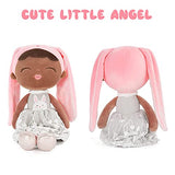 Soft Plush Doll for Girls 15'' African Rabbit Stuffed Animal Rag Doll for Baby Girl with Gift Bag, Wonderful Gift Doll for Kids (Dark)