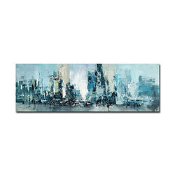 FajerminArt Colorful Abstract Cityscape Picture Modern Abstract Canvas Prints Wall Art(No Frame) (Modern City Abstract Painting Ⅲ, 20 X 60 Inches)