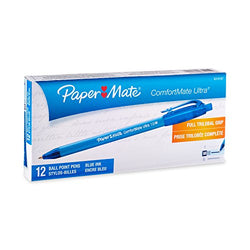 Paper Mate 6310187 ComfortMate Retractable Ballpoint Pens, Medium Point, Blue, 12 Count