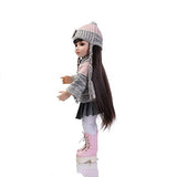 BJD Ball Jointed Doll High Vinyl Girl Toy 18in. 45cm Pink Gray Gift