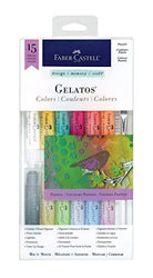 Faber Castell Gelatos Pastels Color Set, 15 Pastel Colors - Multi-Purpose Art Medium