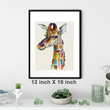 Colorful Giraffe Diamond Painting Kits, Cute Animal Paint with Diamond by Number Kits 5D Full Drill Round Rhinestone Embroidery Cross Stitch Home Wall Décor 12X16 inch