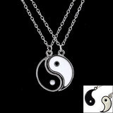 Paddsun Enamel Alloy Best Friend I Ching Bagua Tai Chi Ying Yang Pendant Couple Necklace