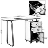 BarberPub White Manicure Nail Table Desk Beauty Salon Station Nail Art Equipment 0422