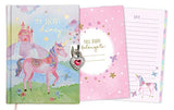 JewelKeeper Rainbow Unicorn Secret Diary, Heart Shaped Lock and Key, Private Journal