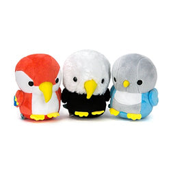 Bellzi Baby Stuffed Animal Plush Toy Set - Adorable Bird Plushie Toys and Gifts! - Includes Bald Eagle Plush , Baby Parrot Plush, and Bird Plush Animal - Baldi, Parri, and Lovi