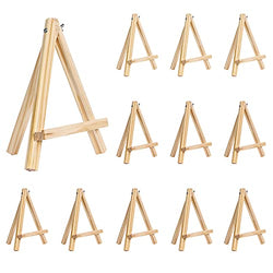 Tripod Easel Stand, Portable Natural Pine Wood Photo Painting Easel Display for Kids Students Artist Painting, Sketching, Displaying Photos (9 Inch Tall) (12)