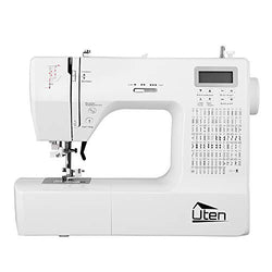 Sewing Machine, 200 built-in stitches and 8 buttonhole patterns, Portable Sewing Machine for sewing, hem, buttonhole, reverse sewing, equipped with lighting